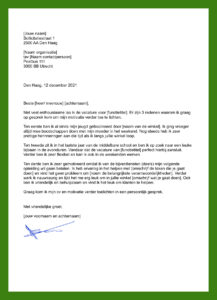 sollicitatiebrief bijbaan