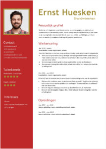 Cv Brandweerman (voorbeeld) cv voorbeeld brandweerman