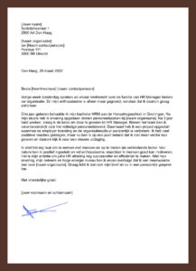 Sollicitatiebrief HR Manager (voorbeeld) sollicitatiebrief hr manager