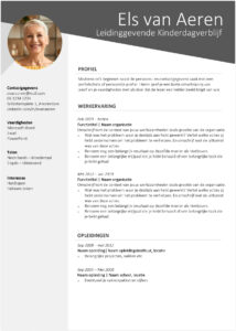Professioneel cv Leidinggevende Kinderdagverblijf cv leidinggevende kinderdagverblijf