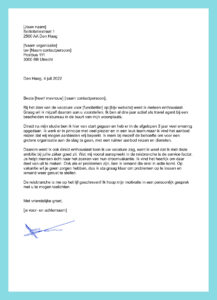 sollicitatiebrief reisbureau medewerker