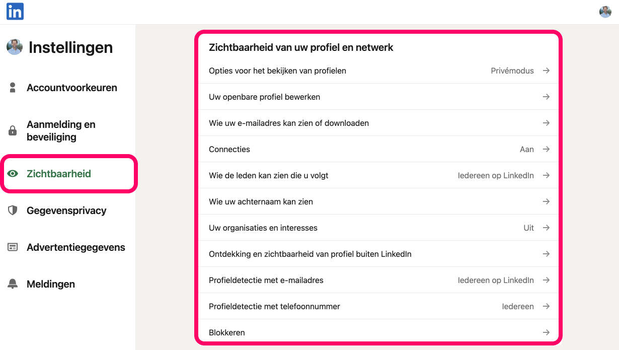 linkedin zichtbaarheid