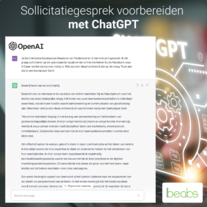 Sollicitatiegesprek: hulp van ChatGPT sollicitatiegesprek chat gpt