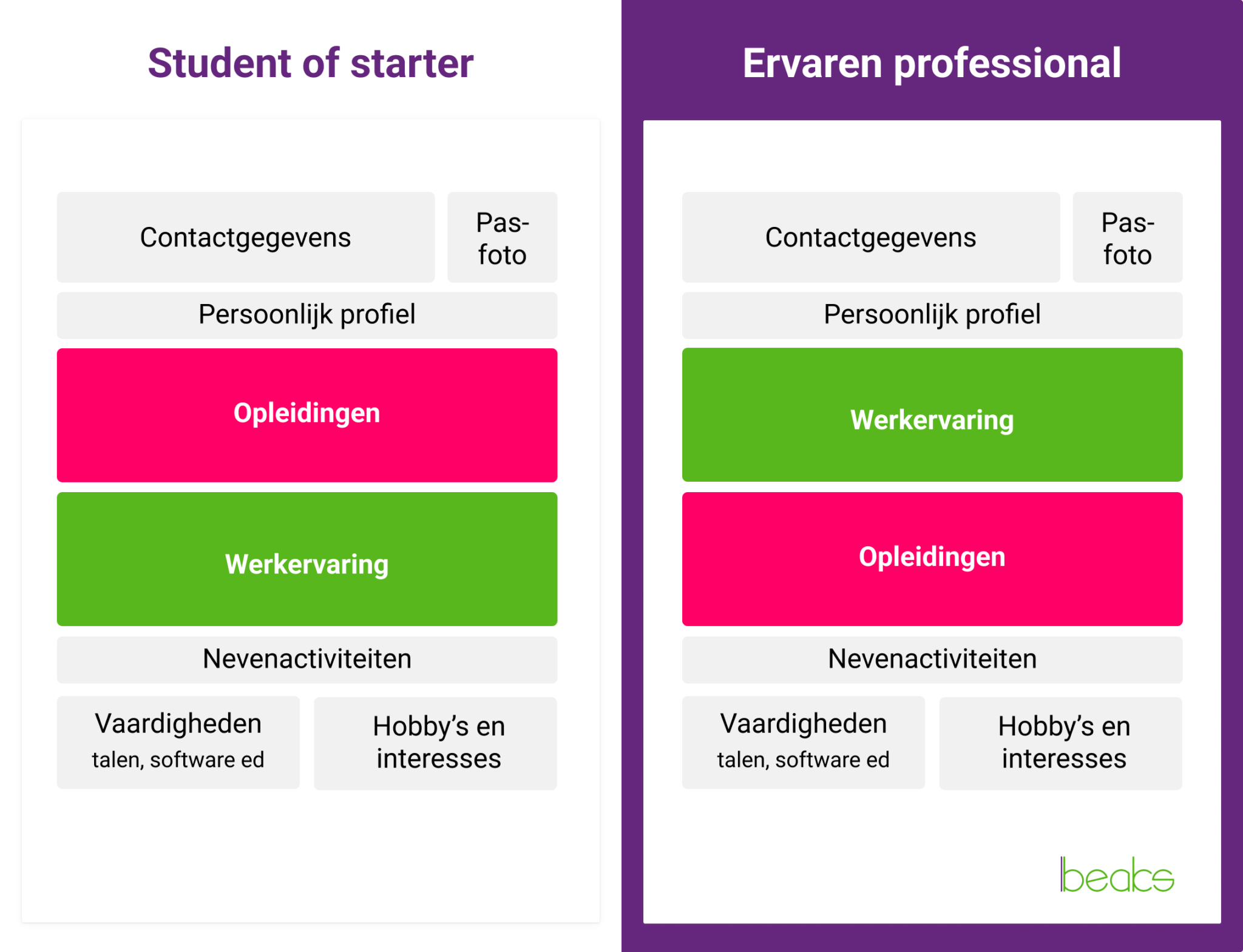 Cv maken als starter: 10 tips + templates - Beaks.nl