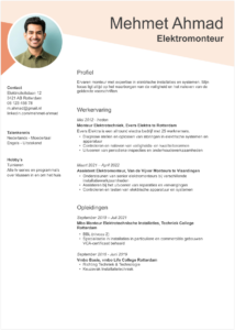 cv elektromonteur voorbeeld