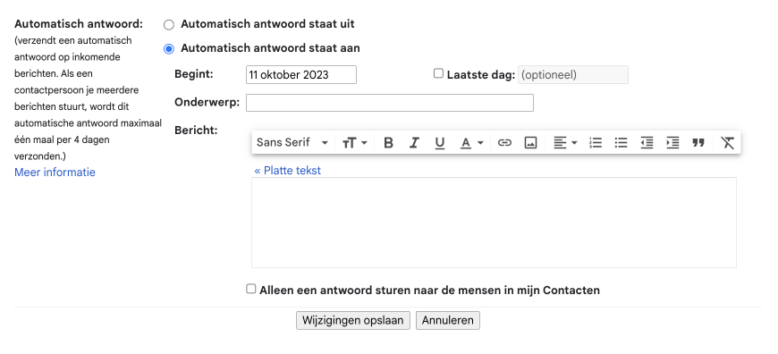 gmail out-of-offce