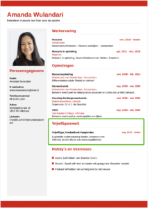 vrijwilligerswerk op cv voorbeeld