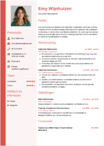 Cv Callcenter Medewerker cv callcenter medewerker