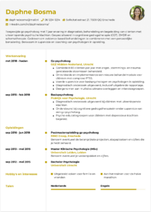 Cv GZ-Psycholoog voorbeeld cv gz-psycholoog voorbeeld