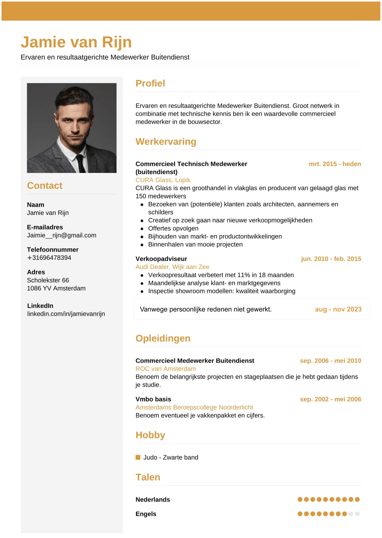 ziekte op cv vermelden