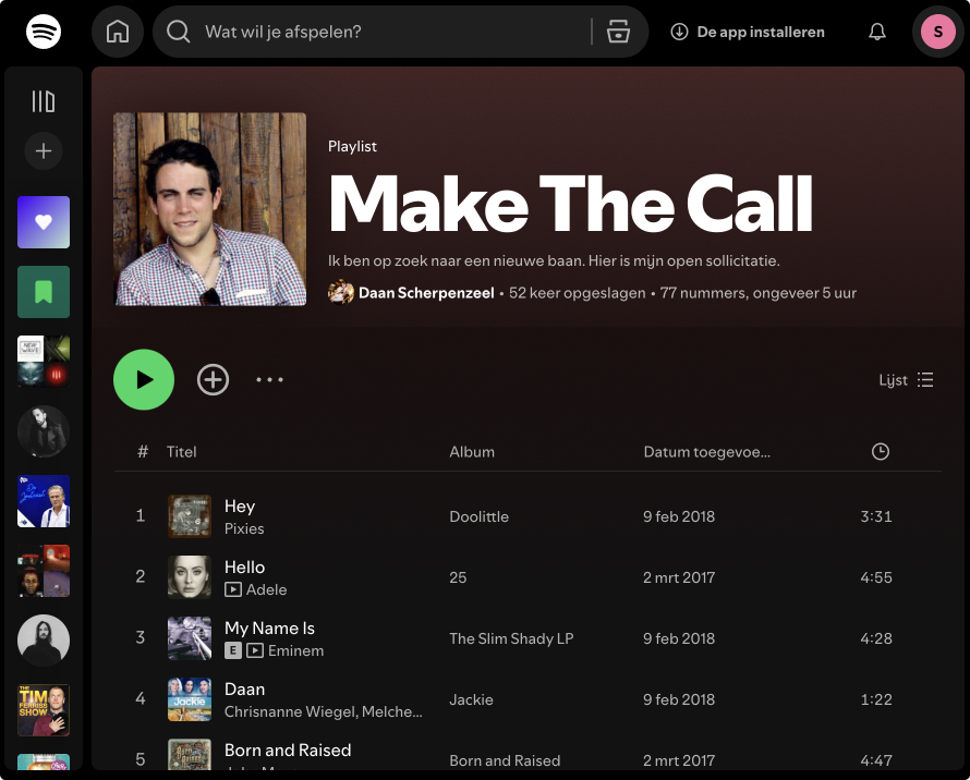 spotify solliciteren