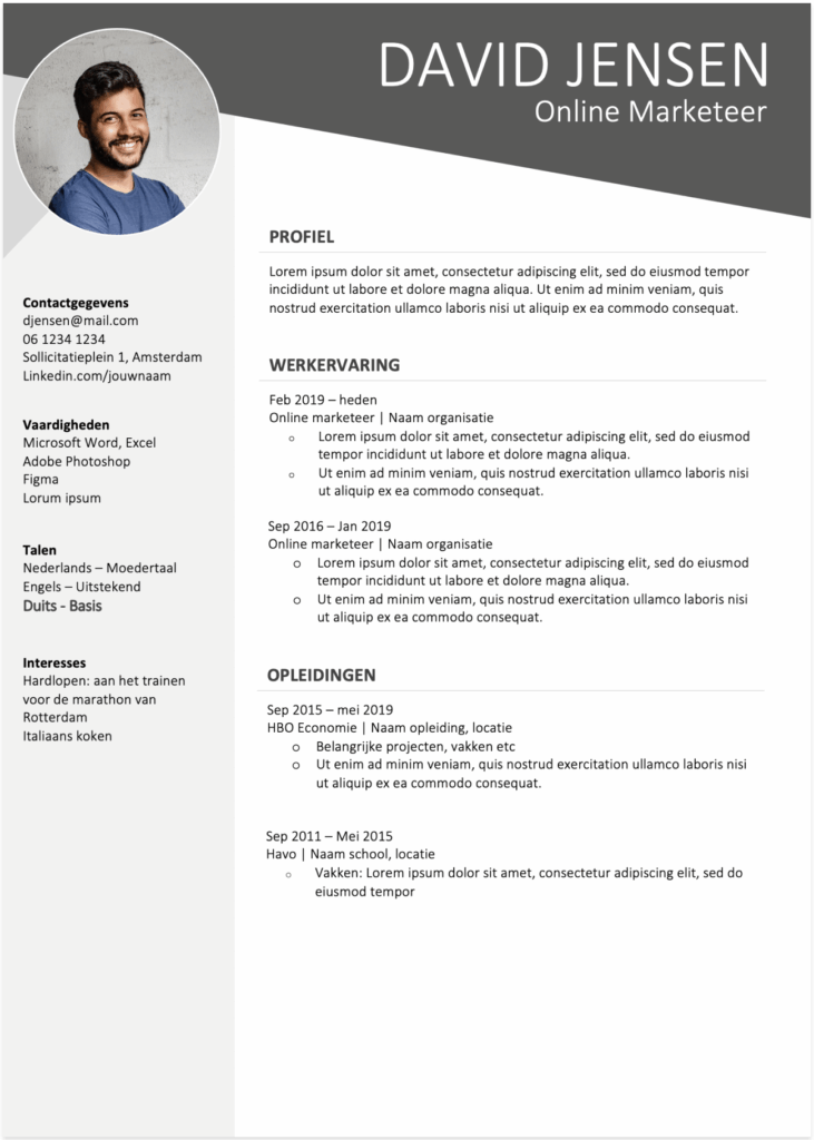 cv template word 1