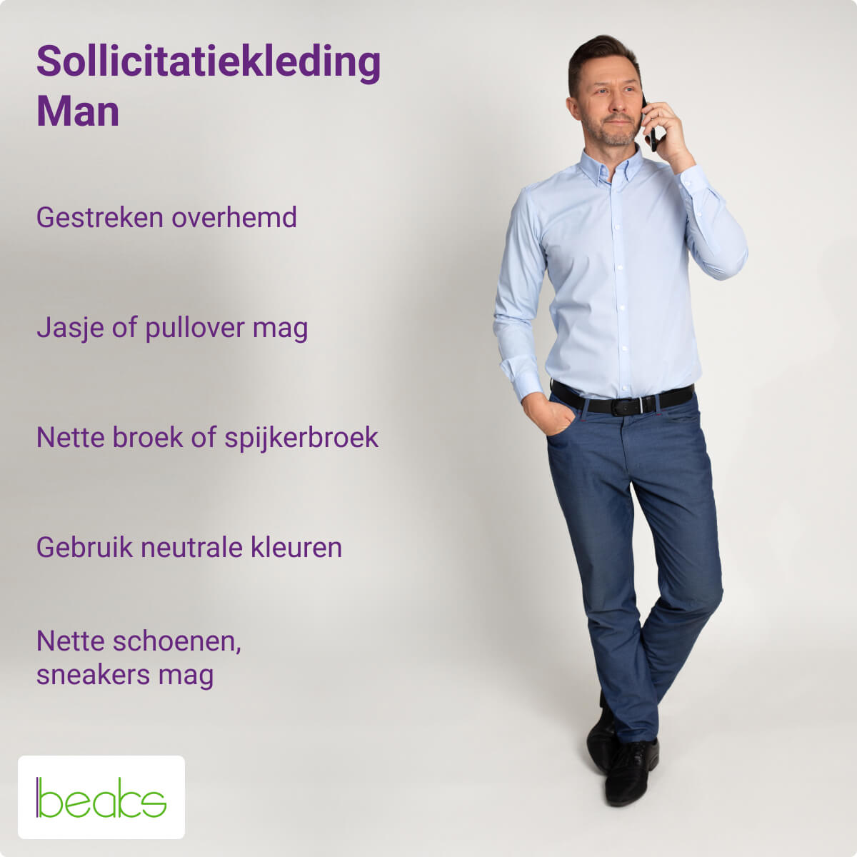 kleding sollicitatiegesprek man voorbeeld