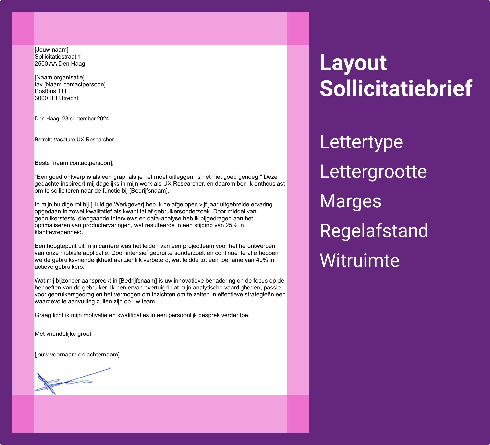 layout sollicitatiebrief