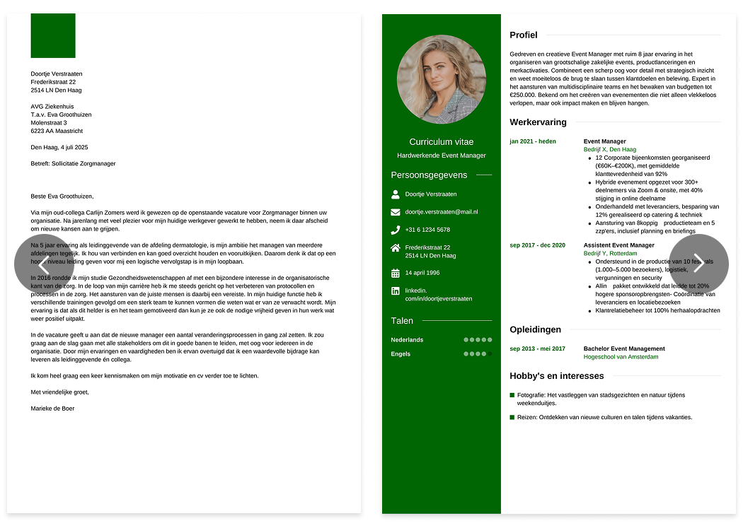 cv sollicitatiebrief juli 2025