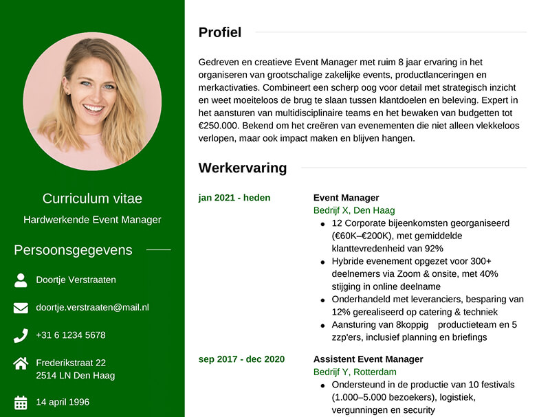 pop cv maken 2025