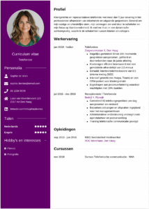 Cv Telefoniste maken: tips en voorbeelden cv telefoniste voorbeeld