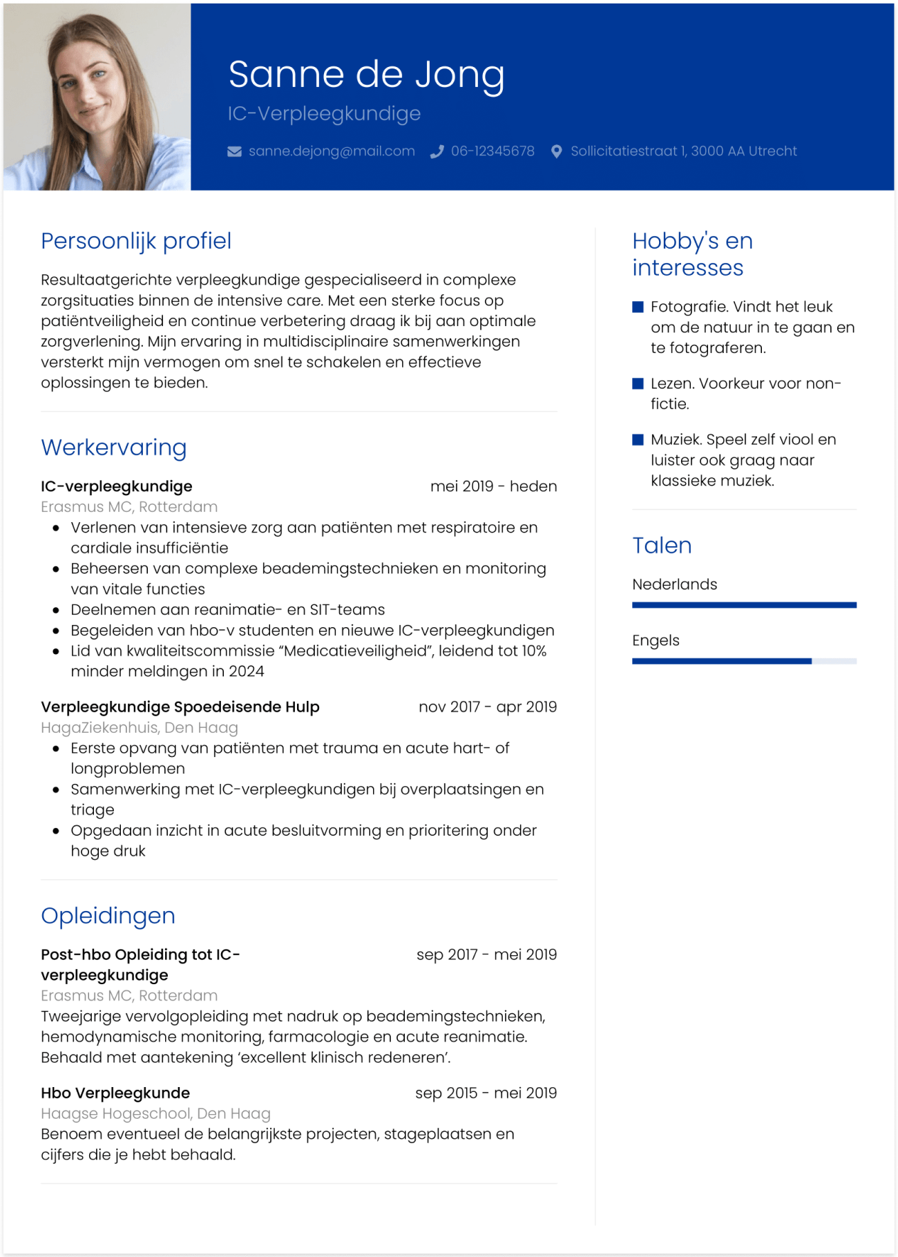 cv ic-verpleegkundige