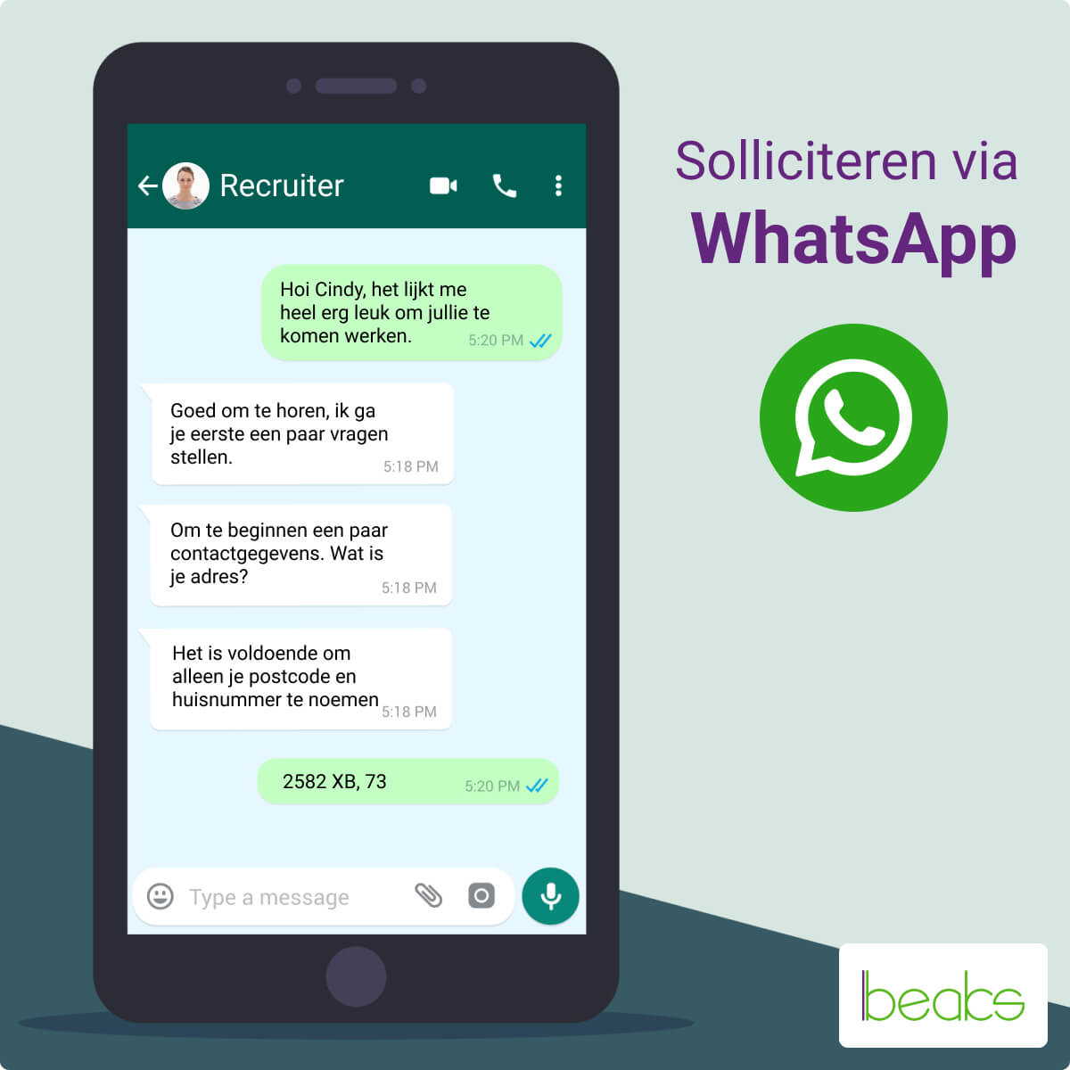 solliciteren via whatsapp