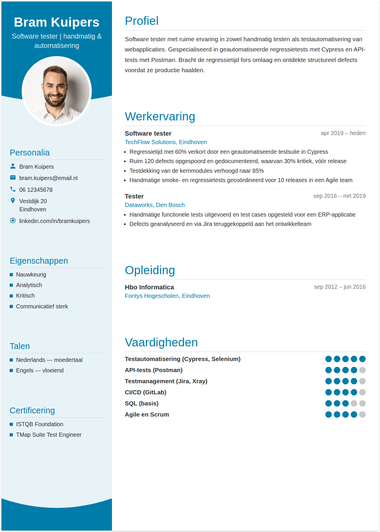 cv software tester