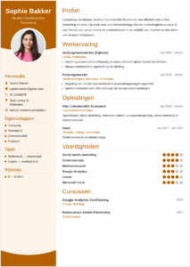 Stage cv maken: voorbeelden en tips voor mbo, hbo en wo cv-stage-voorbeeld